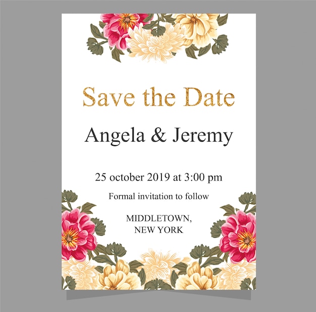 Save the date and Wedding invitation card set