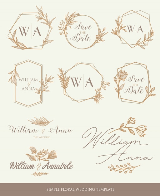 Save the date wedding template decorative elements