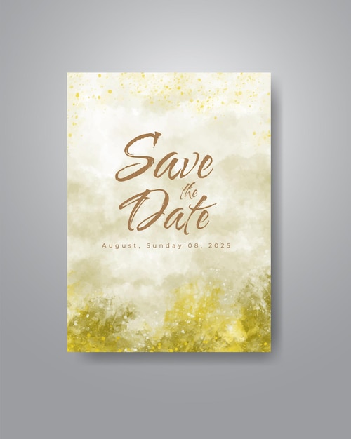 Save the date with watercolor background. Design for your invitation.