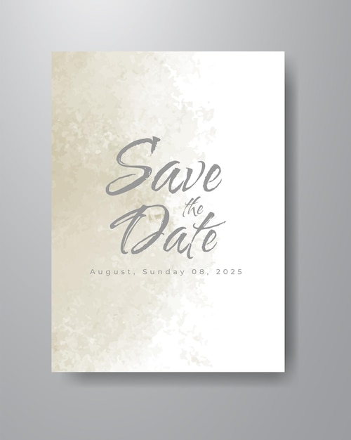 Save the date with watercolor background. Design for your invitation.