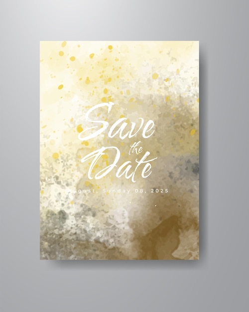 Save the date with watercolor background. Design for your invitation.