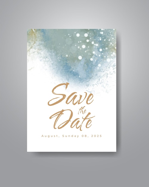 Save the date with watercolor background. Design for your invitation.