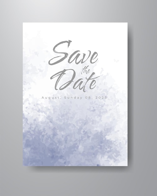 Save the date with watercolor background. Design for your invitation.