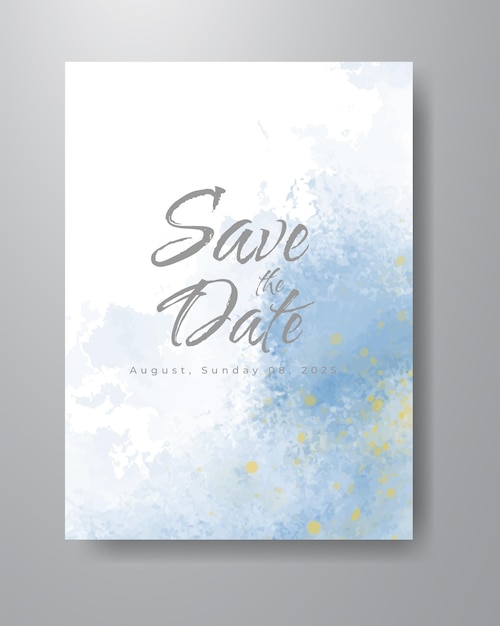 Save the date with watercolor background. Design for your invitation.