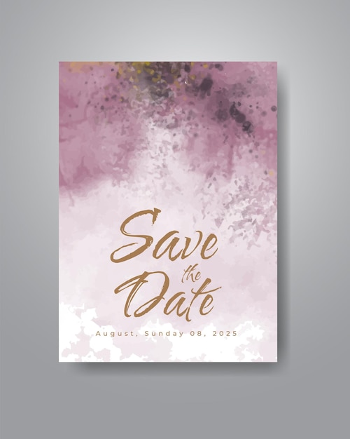 Save the date with watercolor background. Design for your invitation.