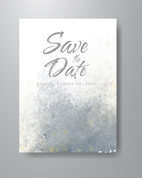 Save the date with watercolor background. Design for your invitation.