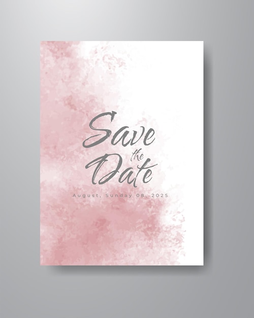 Save the date with watercolor background. Design for your invitation.