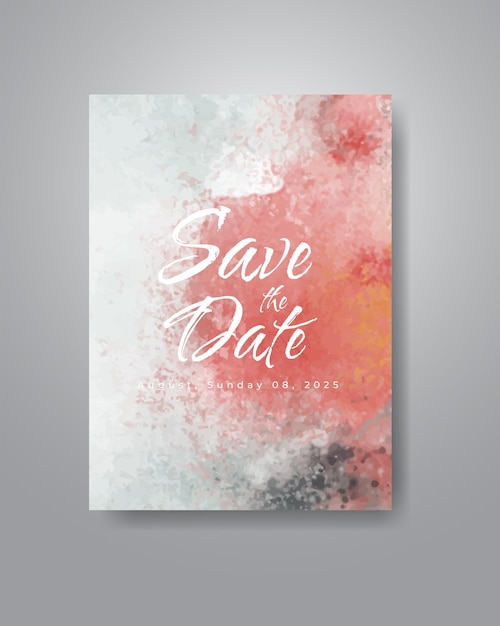 Save the date with watercolor background. Design for your invitation.