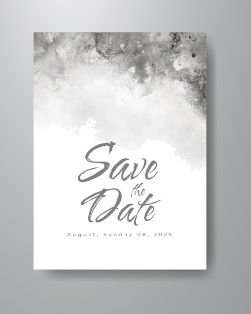 Save the date with watercolor background. Design for your invitation.