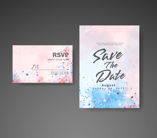 Save the date with watercolor background Design for your invitation