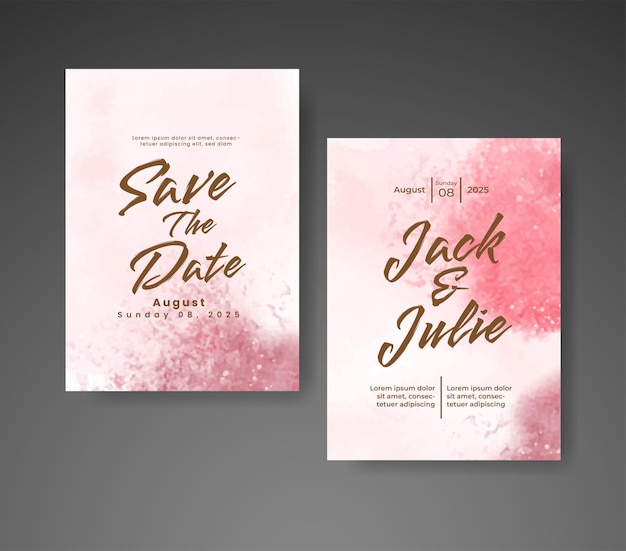 Save the date with watercolor background Design for your invitation