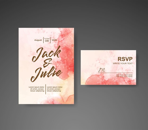 Save the date with watercolor background Design for your invitation