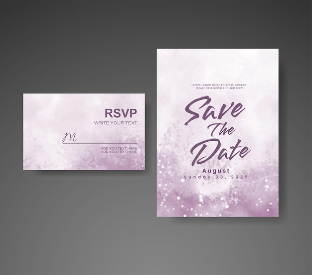 Save the date with watercolor background Design for your invitation