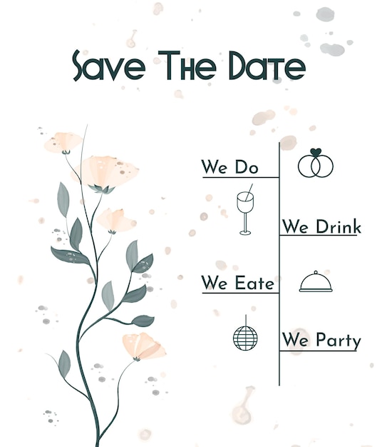 Vector save the datewedding timeline