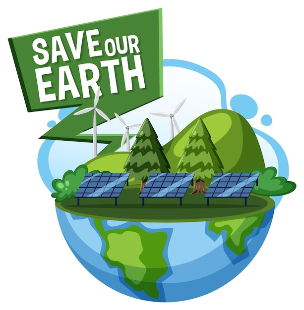 Save the earth banner design