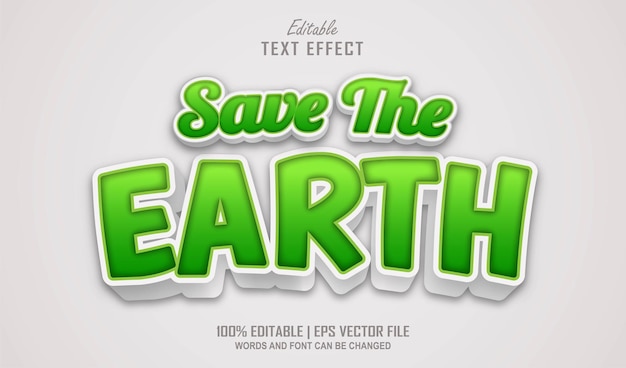 Save The Earth Editable Text Effect Style