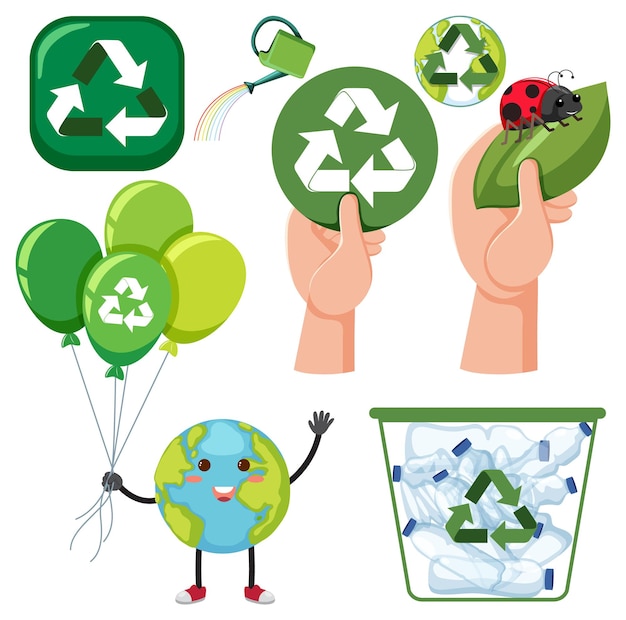 Save the earth graphics and icons collection