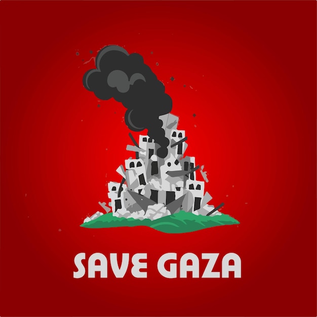 Vector save gaza poster vector illustration ai generated