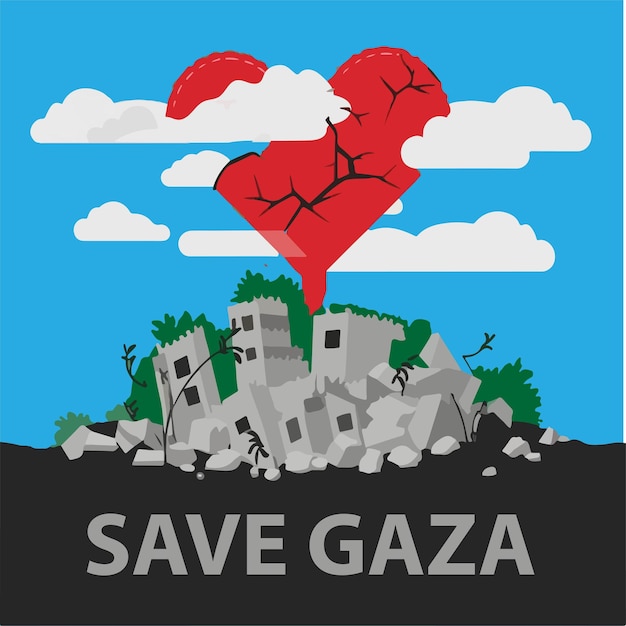 Vector save gaza poster vector illustration ai generated