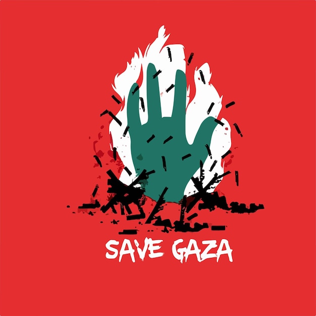 Vector save gaza poster vector illustration ai generated