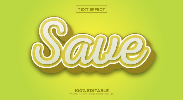 Save Green 3D Text Effect