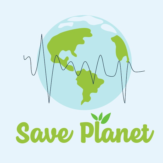 Save planet vector illustration