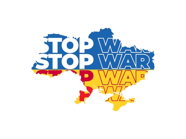 Save ukraine typography war peace map