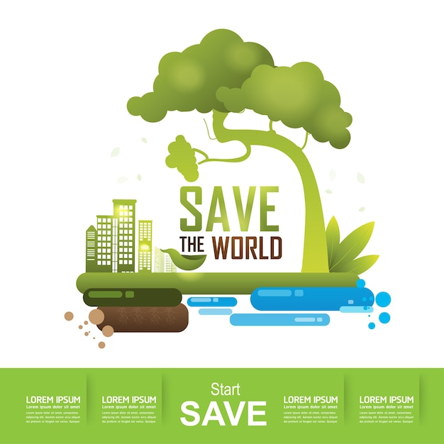 Save the World Eco Tree Concept