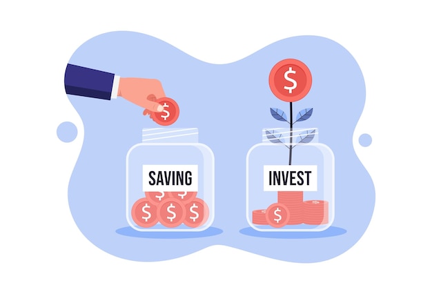 Saving and investing concept Efficiency and financial growth