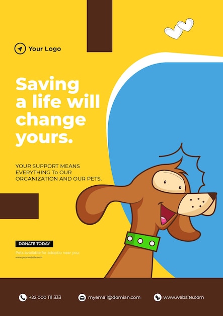 Saving a life will change yours flyer design template