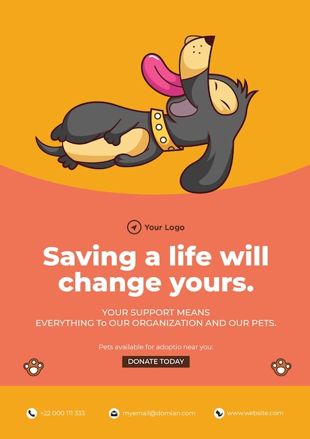 Vector saving a life will change yours flyer design template