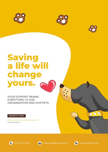 Saving a life will change yours flyer design template