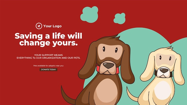 Saving a life will change yours landscape banner design template