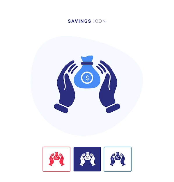 Savings icon logo and vector template