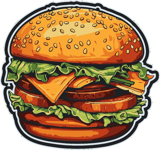 Savory Burger Vector Set Vector Burgers Iconic Pack