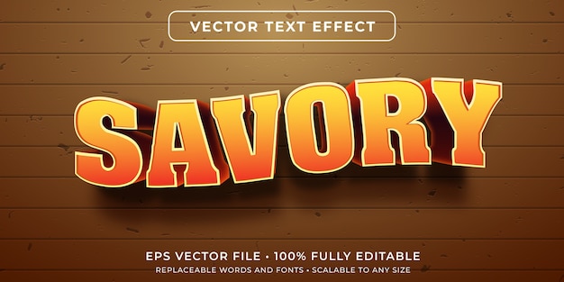 savory flavor food Editable text effect