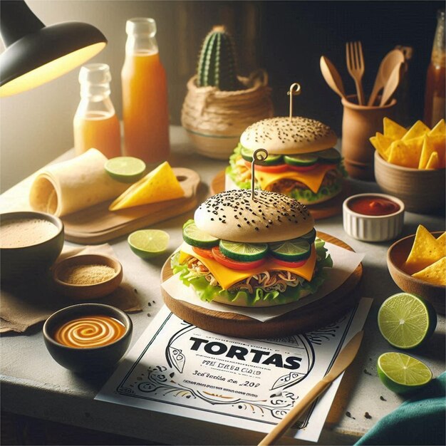 Vector savory tortas mexican delights captured in soft light