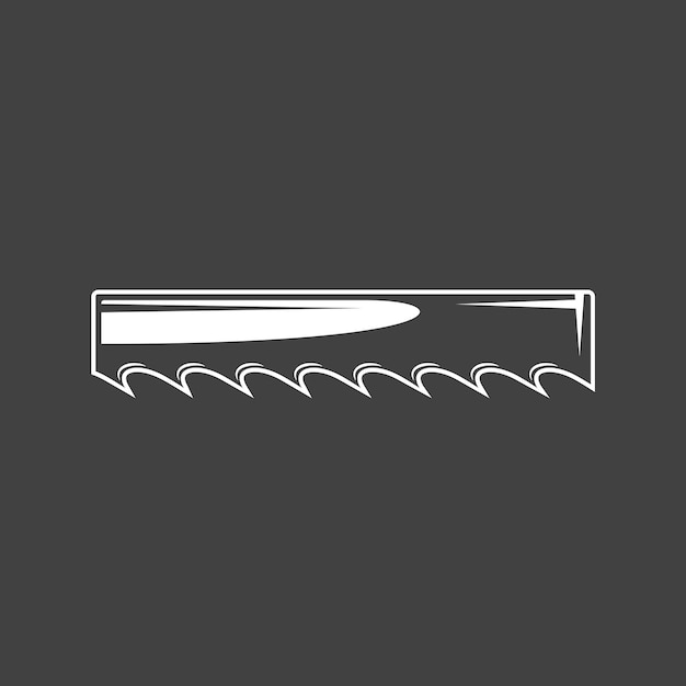 Saw Element of the carpentry isolated on black background Vector illustration