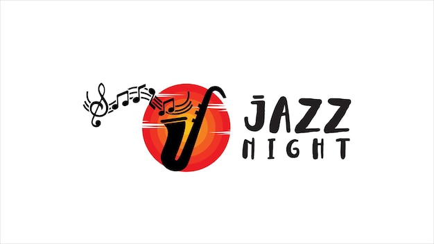 Saxophone logo vector illustration for Jazz music