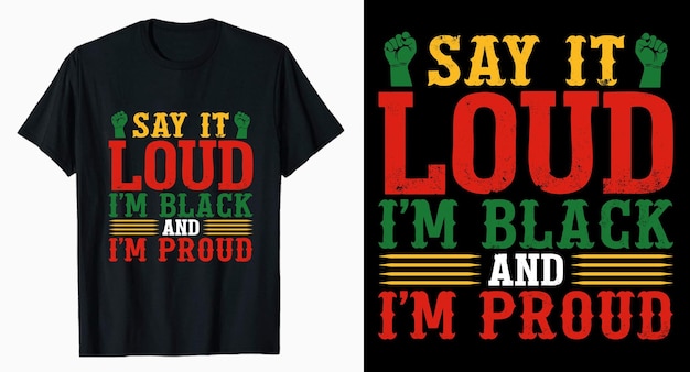 Say it loud I'm Black Juneteenth Tshirt Design