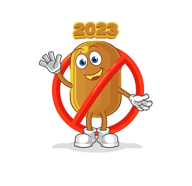 Say no to 2023 new year mascot cartoon vector