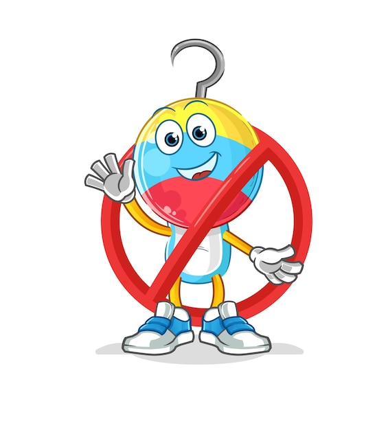 Say no to fishing bait mascot cartoon vector