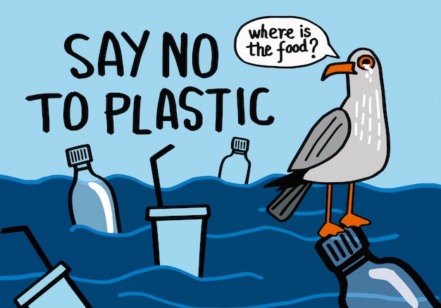 Vector say no to plastic.