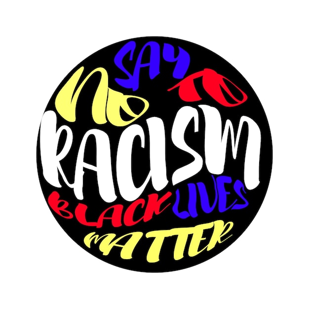 
Say no to racism. Slogan, agitation against racism, call to combat racial discrimination
 