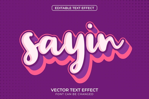 Sayin editable Text effect