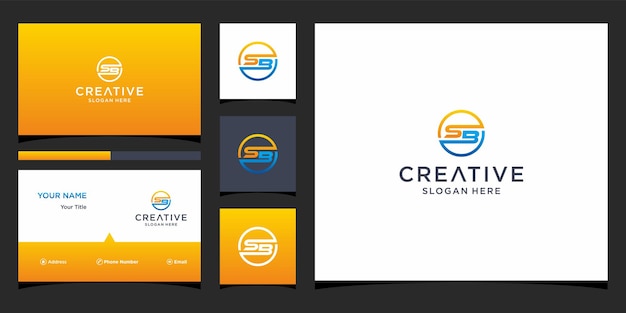 SB logo design with business card template