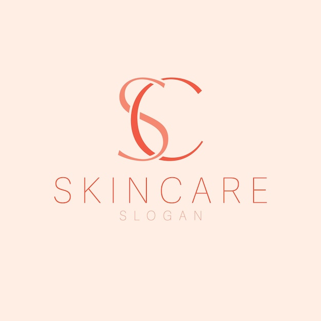 SC leters brand logo design Skincare monogram logotype S and C logo templete