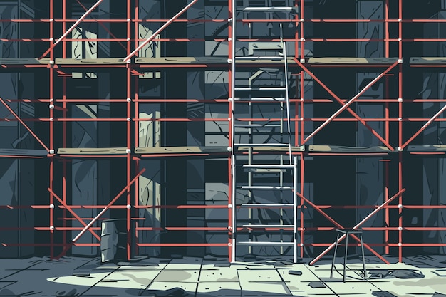 Vector scaffolding construction background