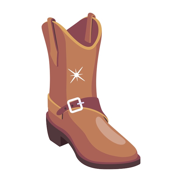 A scalable 2d icon of cowboy shoe