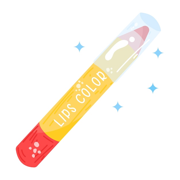 A scalable flat sticker of lip pencil